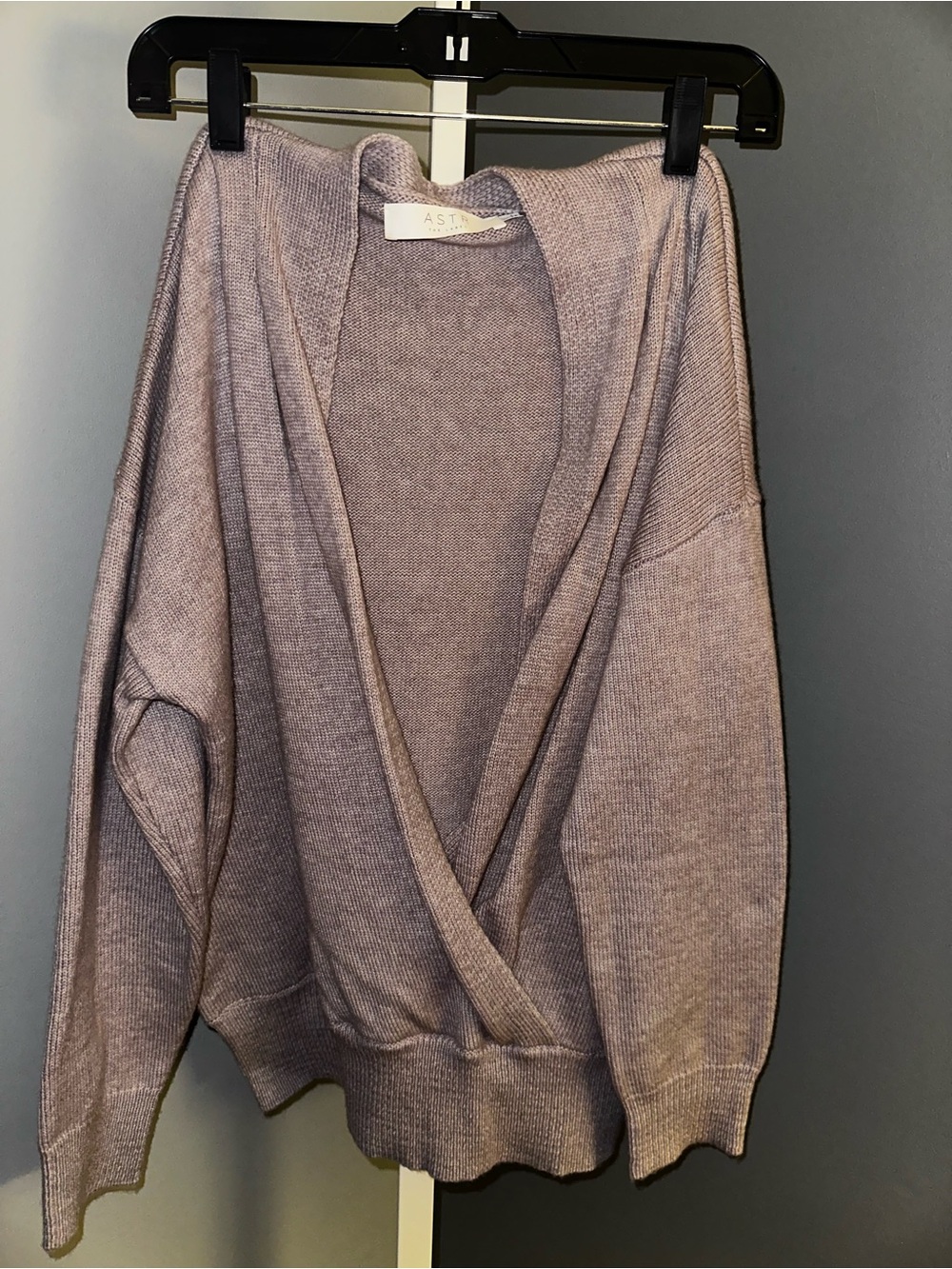 Astr Lavender Wrap Cardigan Sweater